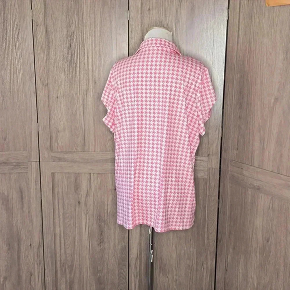 Women golf Activewear polo modern design pink & white shirt - Picture 5 of 9